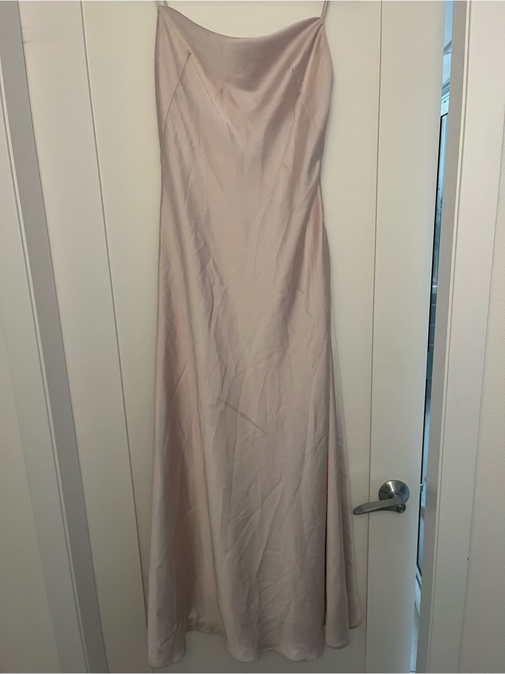 Watters Satin Slip Midi Dress in Blush